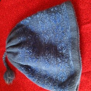 Turtle Fur Multi Blues Beanie Knit Cap Hat Pom Pom One Size